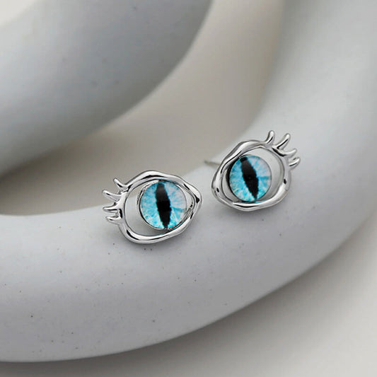 Simple Devil's Eye Alloy Stud Earrings