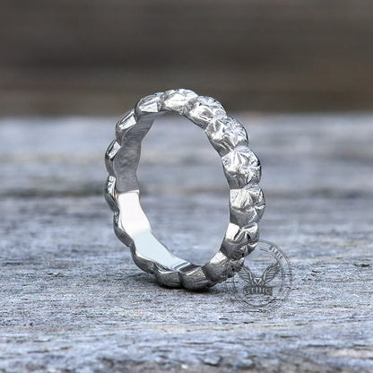 Simple Floral Stainless Steel Band Ring