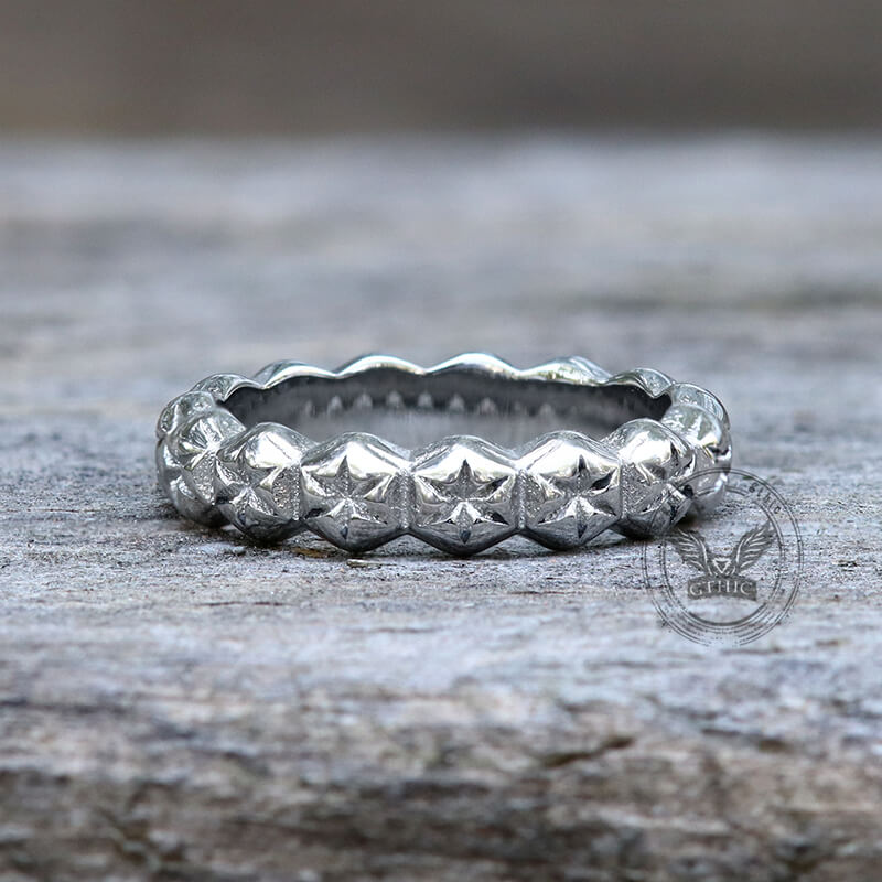 Simple Floral Stainless Steel Band Ring