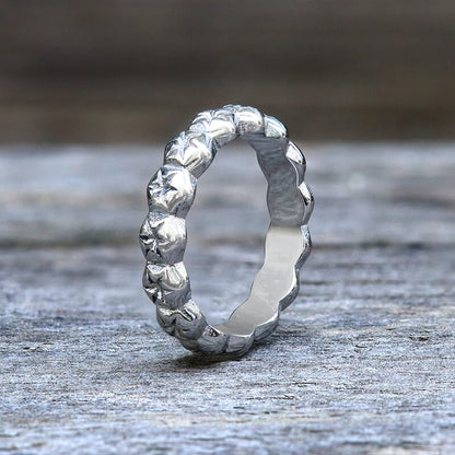 Simple Floral Stainless Steel Band Ring