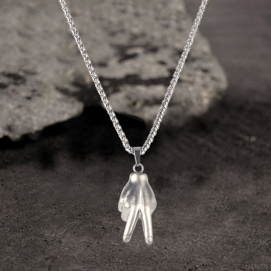 Simple Gesture Expression Stainless Steel Pendant