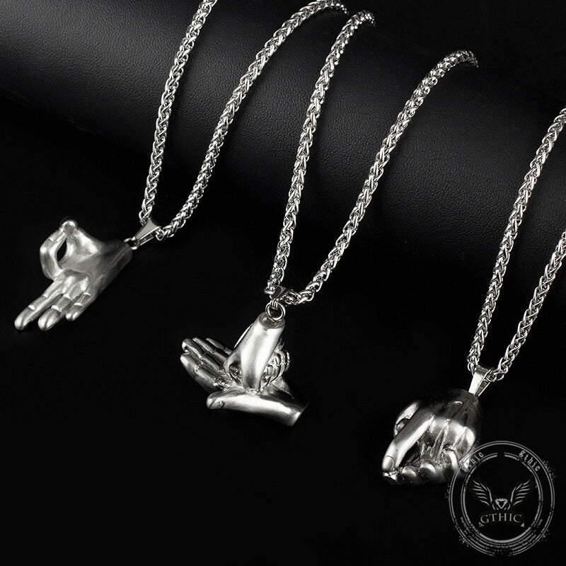 Simple Gesture Expression Stainless Steel Pendant