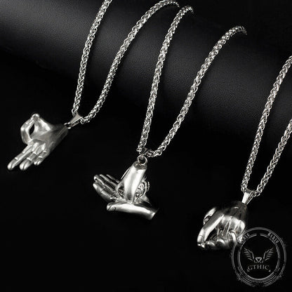 Simple Gesture Expression Stainless Steel Pendant