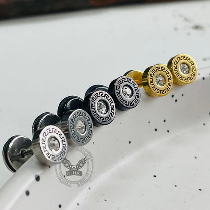 Simple Great Wall Pattern Stainless Steel Stud Earrings