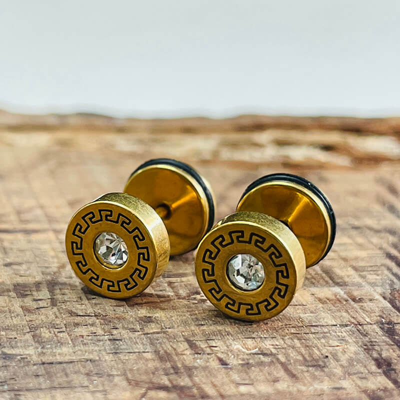 Simple Great Wall Pattern Stainless Steel Stud Earrings