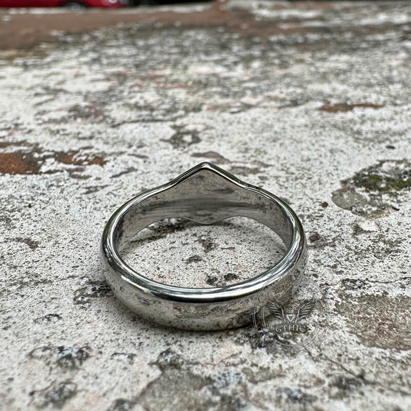 Simple Hexagon Flower Stainless Steel Ring