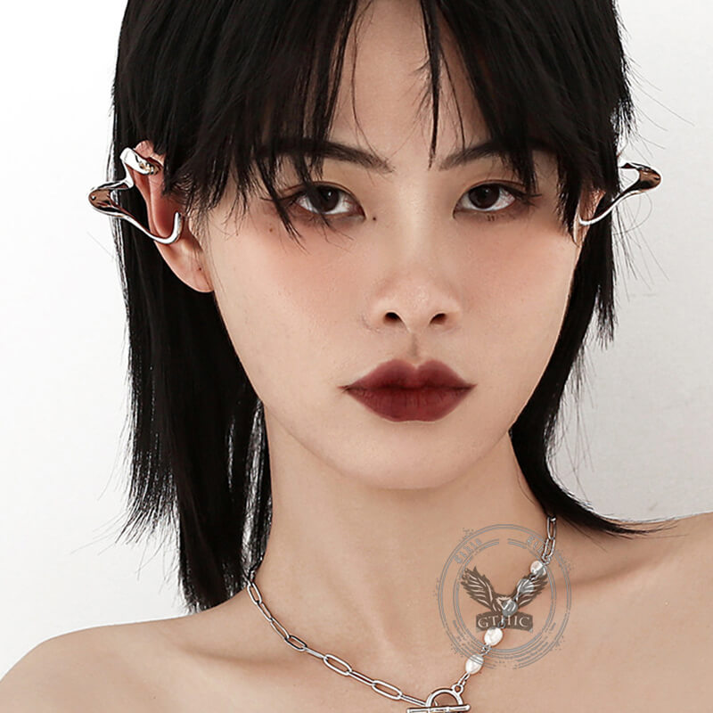 Simple Irregular Geometric Alloy Ear Cuffs