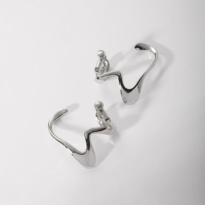 Simple Irregular Geometric Alloy Ear Cuffs