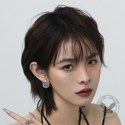 Simple Little Devil Tassel Alloy Stud Earrings