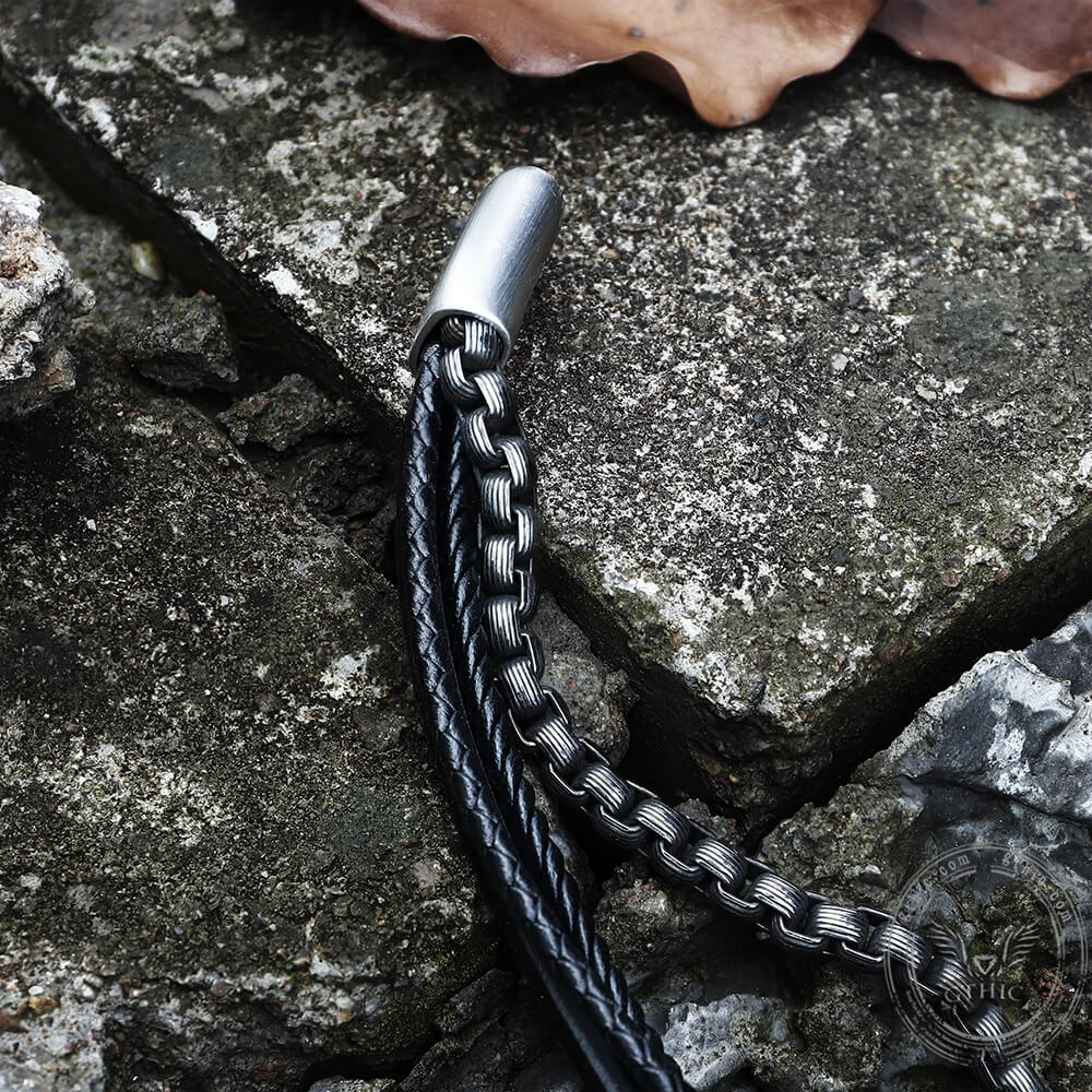 Simple Multi-layer Braided Stainless Steel Bracelet
