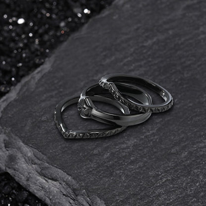 Simple Petal Stainless Steel Stacked Ring