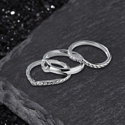 Simple Petal Stainless Steel Stacked Ring