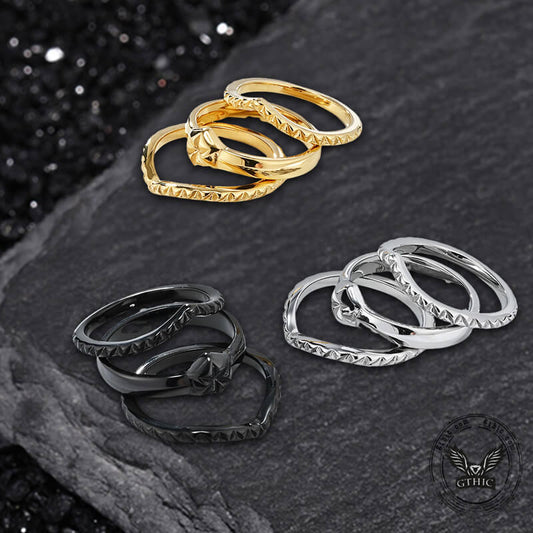 Simple Petal Stainless Steel Stacked Ring