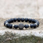 Simple Skull Volcanic Rock Stainless Steel Bracelet