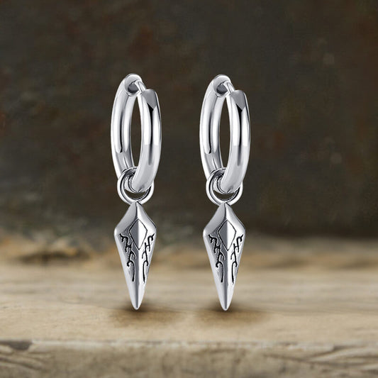 Simple Spearhead Stainless Steel Hoop Earrings