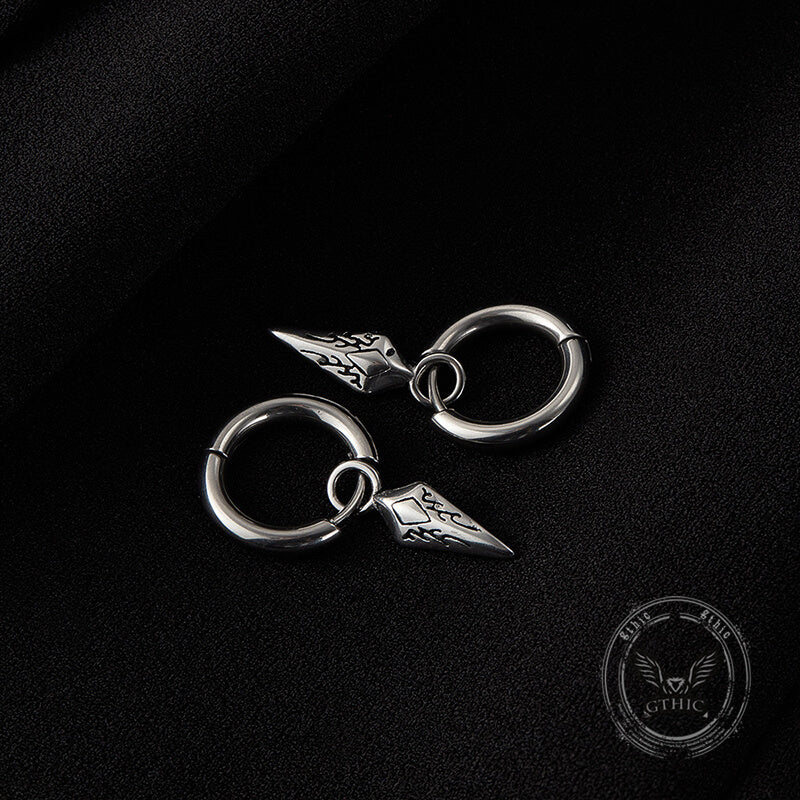 Simple Spearhead Stainless Steel Hoop Earrings