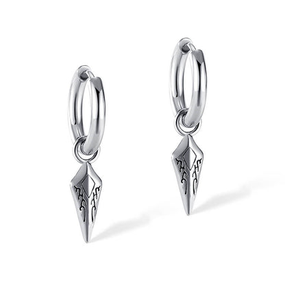 Simple Spearhead Stainless Steel Hoop Earrings