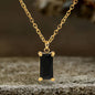 Simple Square Zircon Stainless Steel Necklace