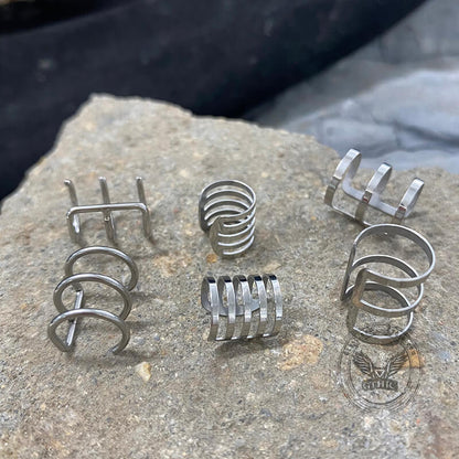 Simple Stainless Steel Ear Cuffs Set