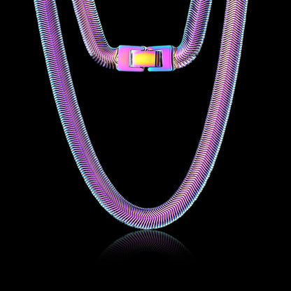 Simple Stainless Steel Flat Snake Chain