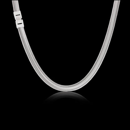 Simple Stainless Steel Flat Snake Chain