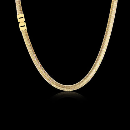 Simple Stainless Steel Flat Snake Chain