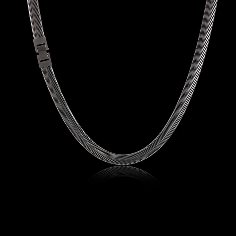 Simple Stainless Steel Flat Snake Chain