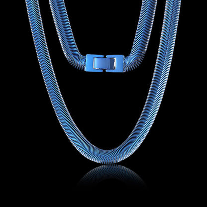 Simple Stainless Steel Flat Snake Chain