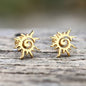 Simple Sun Pattern Stainless Steel Stud Earrings