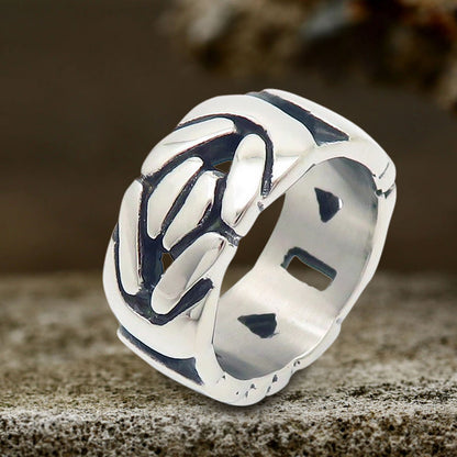 Simple V-shaped Emperor Chain Couple Stainless Steel Ring