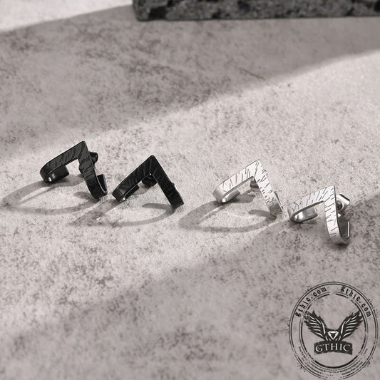 Simple V-shaped Stainless Steel Earrings