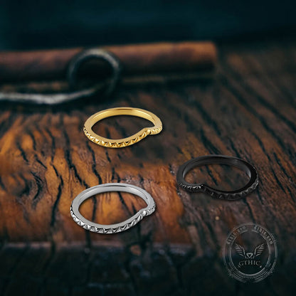 Simple V Shaped Curved Stainless Steel Ring
