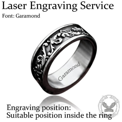 Simple Vine Pattern Stainless Steel Ring