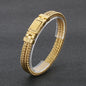 Simple Wheat Braided Stainless Steel Bracelet