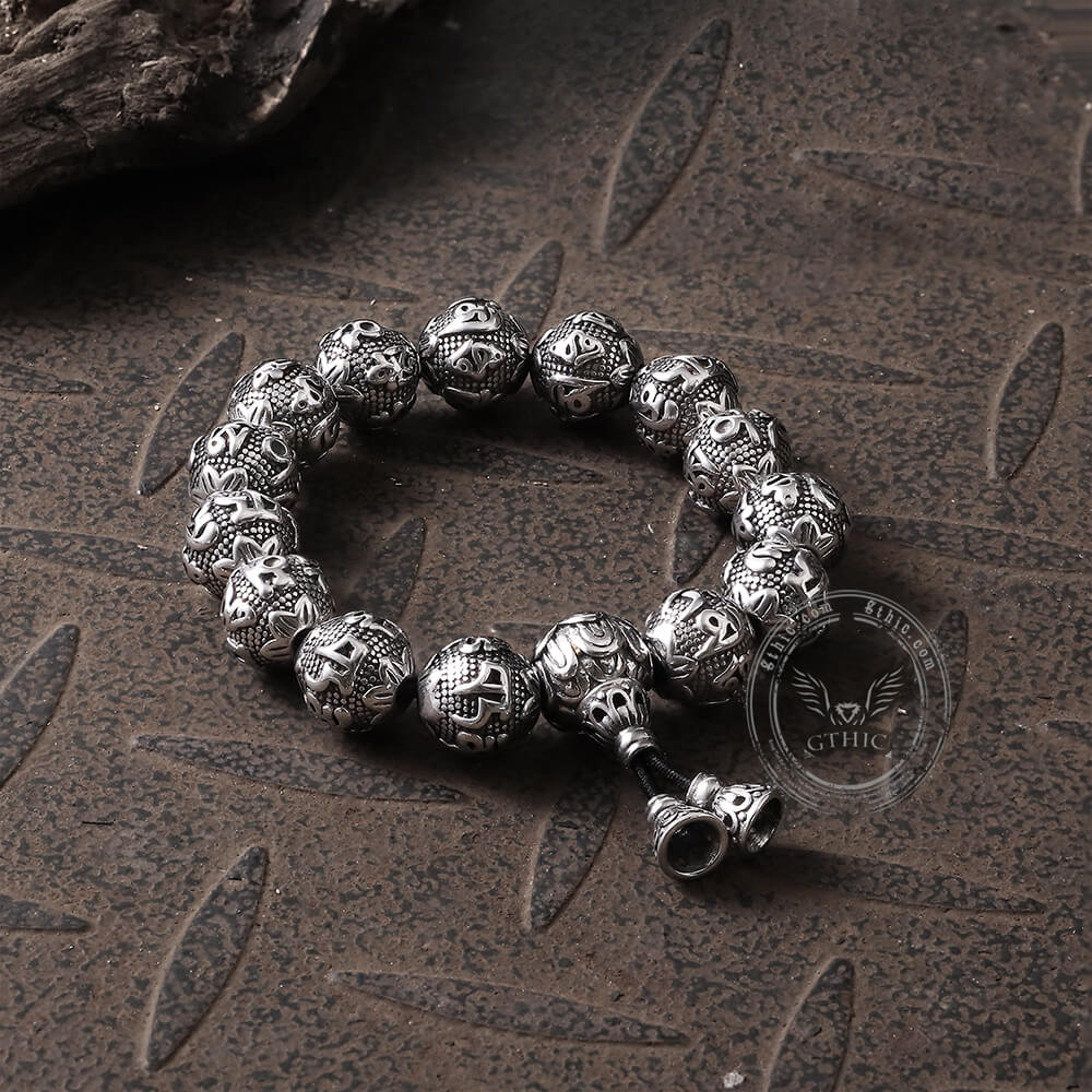 Six-character Mantra Stainless Steel Bracelet