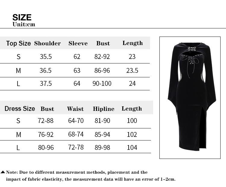 Halloween Flare Sleeve Hooded Dress Set