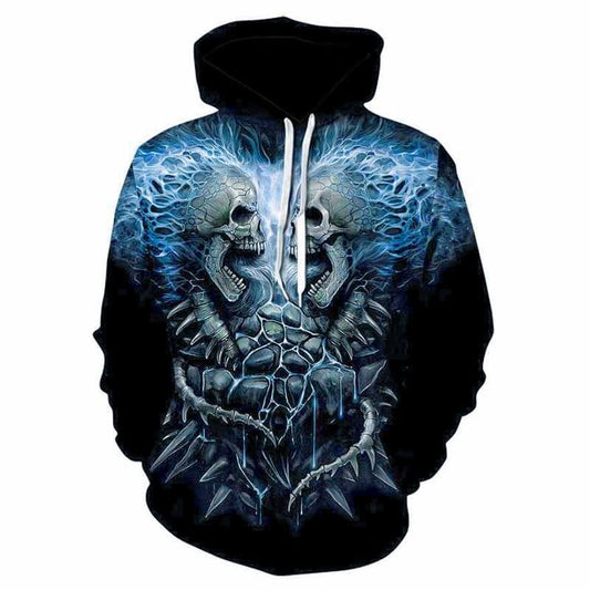 Skeleton Battle Polyester skull Hoodies