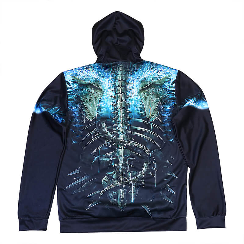 Skeleton Battle Polyester skull Hoodies