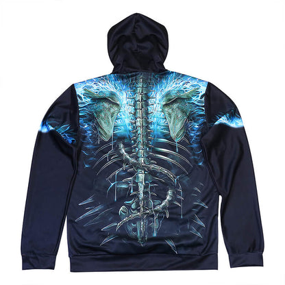Skeleton Battle Polyester skull Hoodies