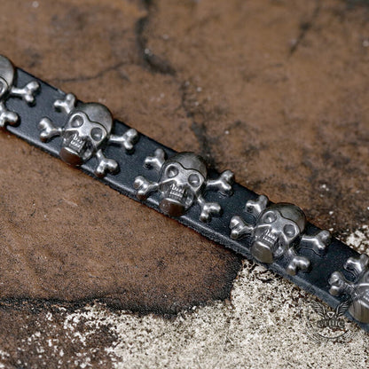 Skull Alloy Leather Punk Bracelet