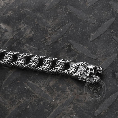 Skull and Cross Stainless Steel Bracelet