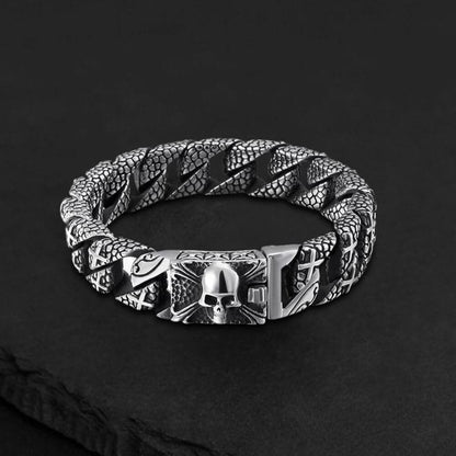 Skull and Cross Stainless Steel Bracelet