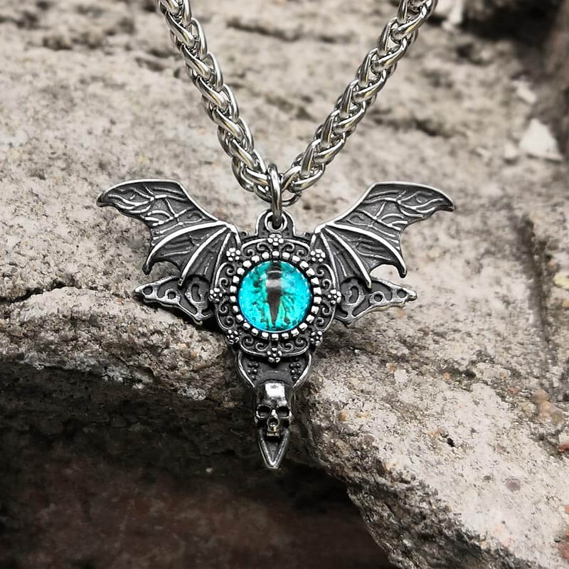 Skull Butterfly Demon Eye Stainless Steel Pendant