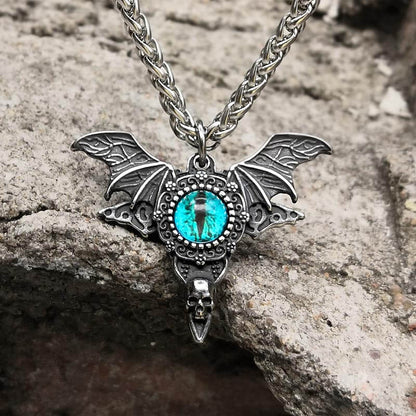 Skull Butterfly Demon Eye Stainless Steel Pendant