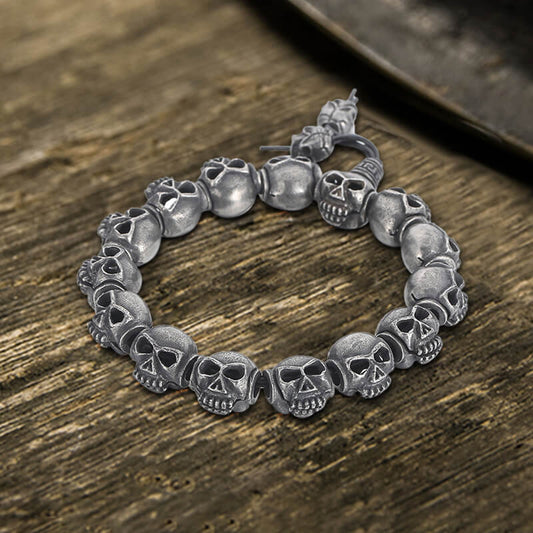 Skull Head Bead Stainless Steel Bracelet