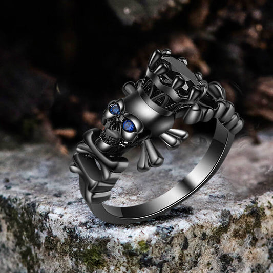 Skull King Brass Gothic Ring