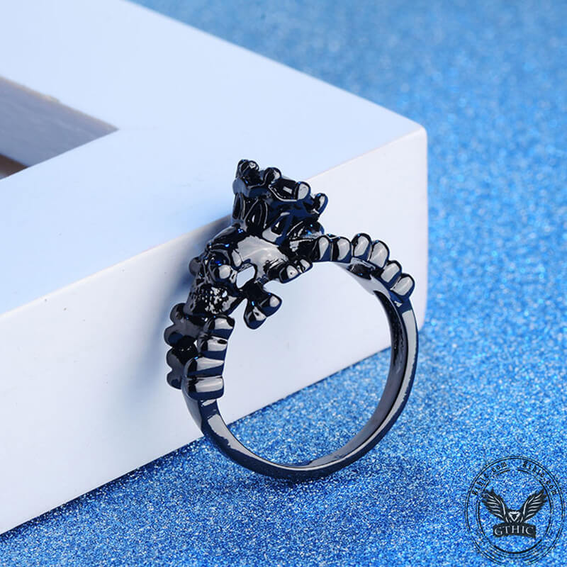 Skull King Brass Gothic Ring