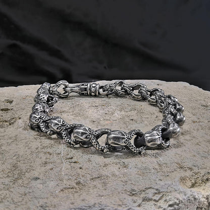 Skull Octopus Stainless Steel Biker Bracelet