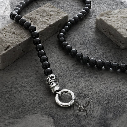 Skull Round Bead Stainless Steel Jewelry Set