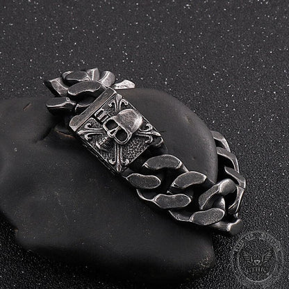 Retro Stainless Steel Skull Bracelet